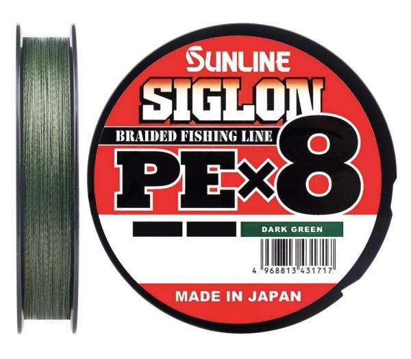 07 Шнур Sunline Siglon PE x8 6lb темно-зеленый 150m.